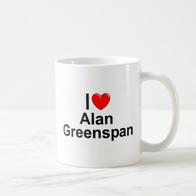 Taza De Café Amo (corazón) a Alan Greenspan (Derecha)