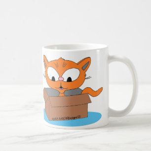 Taza De Café Amo (corazón) A MI GATO GINGER Lindo Gato en Caja