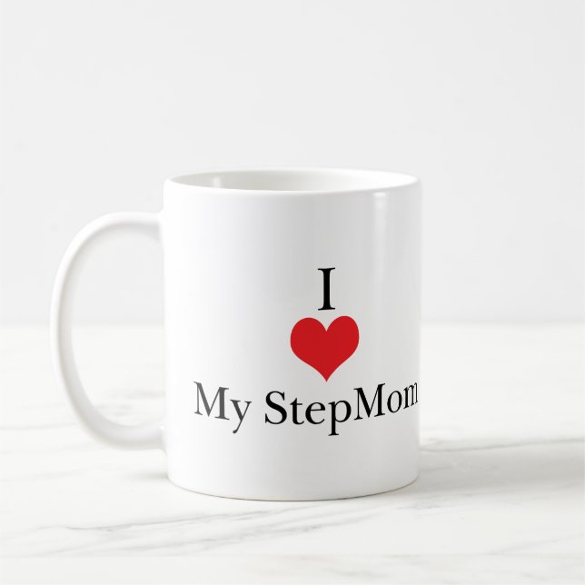 Taza De Café Amo (corazón) a mi madrastra (Izquierda)