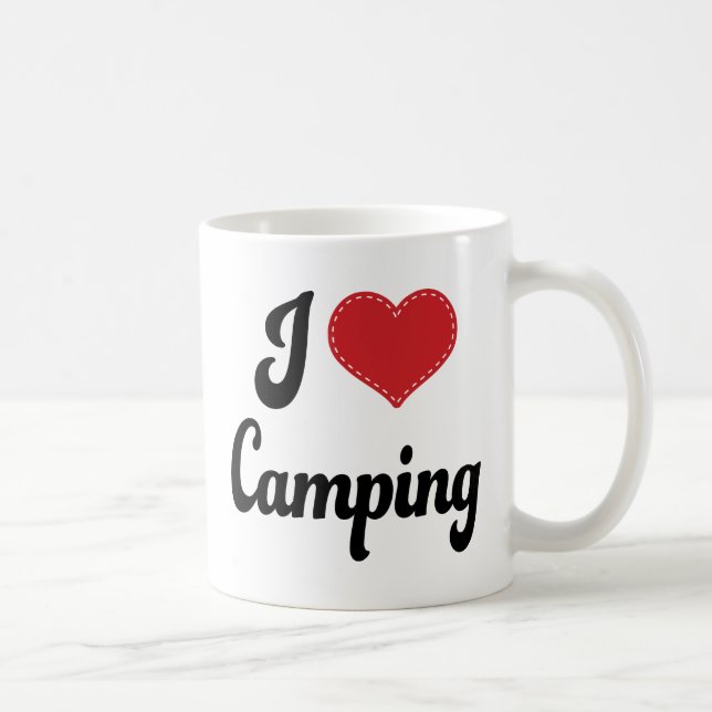 Taza De Café Amo (corazón) acampar (Derecha)