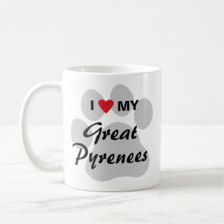 Taza De Café Amo (corazón) los mis grandes Pirineos