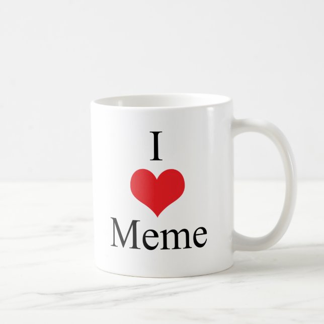 Taza De Café Amo (corazón) Meme (Derecha)