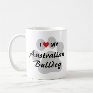 Taza De Café Amo (corazón) mi bulldog australiano