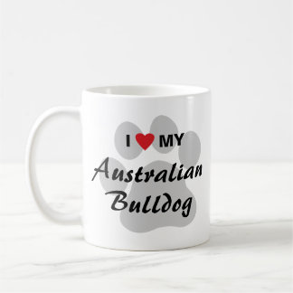 Taza De Café Amo (corazón) mi bulldog australiano
