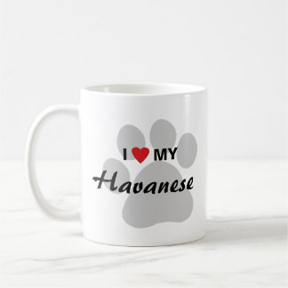Taza De Café Amo (corazón) mi Havanese Pawprint