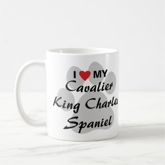 Taza De Café Amo (corazón) mi perro de aguas de rey Charles