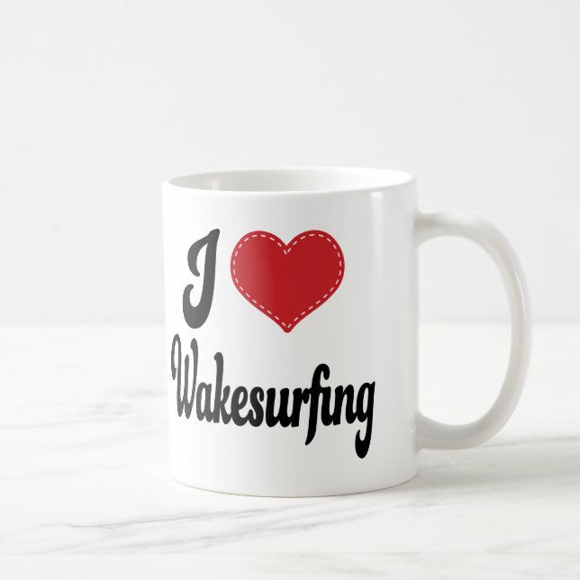 Taza De Café Amo (corazón) Wakesurfing (Derecha)