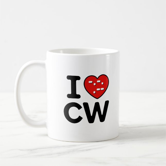 Taza De Café Amo CW - Morse Code Enthusiast (Izquierda)