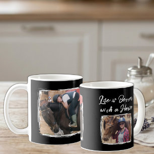 Taza De Café Amo de caballo 2 foto blanco negro