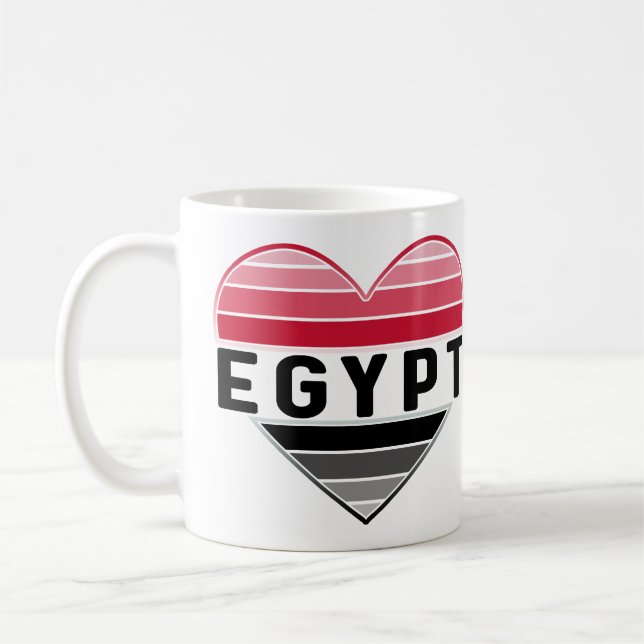 Taza De Café Amo Egipto, corazón egipcio (Izquierda)