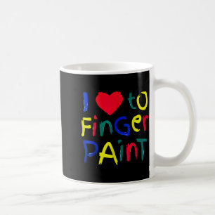 Taza De Café Amo el amor con pintura de dedos estoy pintando un