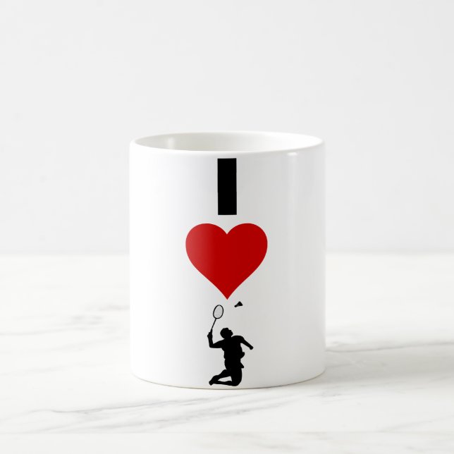 Taza De Café Amo el bádminton (vertical) (Centro)