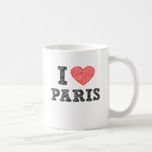 Taza De Café Amo el bosquejo de París