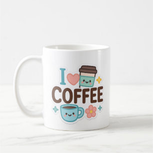 Taza De Café Amo el café Cute Kawaii Sticker – Adorable Café