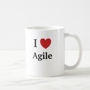 Taza De Café Amo el corazón ágil yo cita del gestor de proyec
