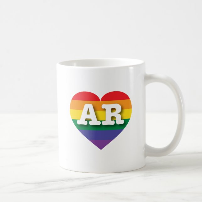 Taza De Café Amo el corazón arkansas arcoiris (Derecha)