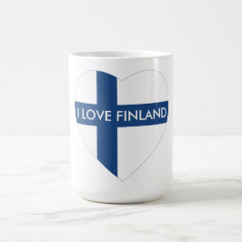 TAZA DE CAFÉ AMO EL CORAZÓN DE FINLANDIA