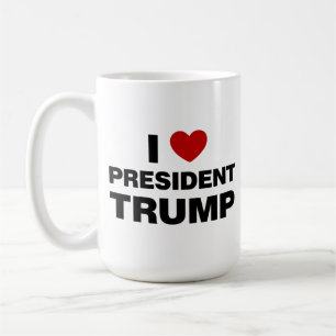Taza De Café Amo el corazón del presidente Trump