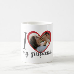 Taza De Café Amo el corazón mi novia personalizado foto