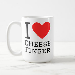 Taza De Café Amo el dedo de queso