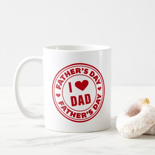 Taza De Café Amo el día de papá feliz padre | Café Mug (Con donut)