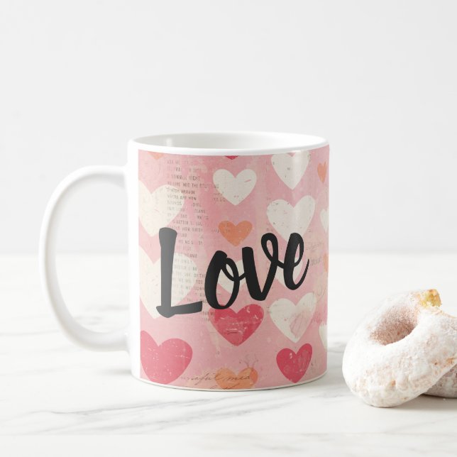 Taza De Café Amo el Día de San Valentín (Con donut)