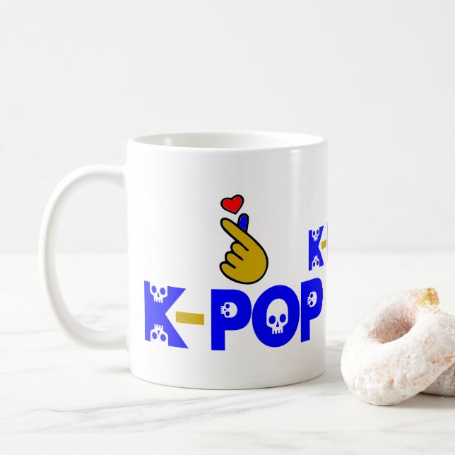 Taza De Café ♥ Amo El Fabuloso Clásico Blanco De KPop (Con donut)