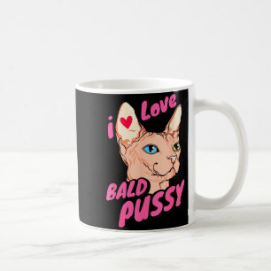 Taza De Café Amo el humor adulto calvo chiste divertido gato si