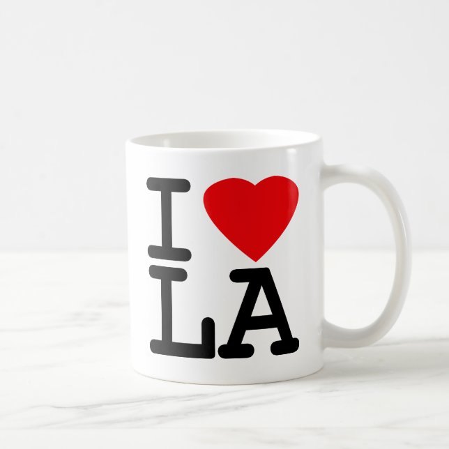 Taza De Café Amo el LA del corazón (Derecha)