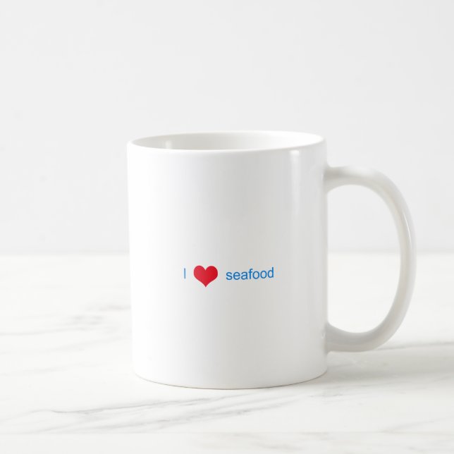 Taza De Café Amo el logotipo de los mariscos (Derecha)