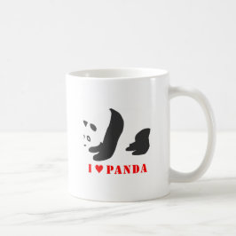 Taza De Café Amo el Panda (negro)