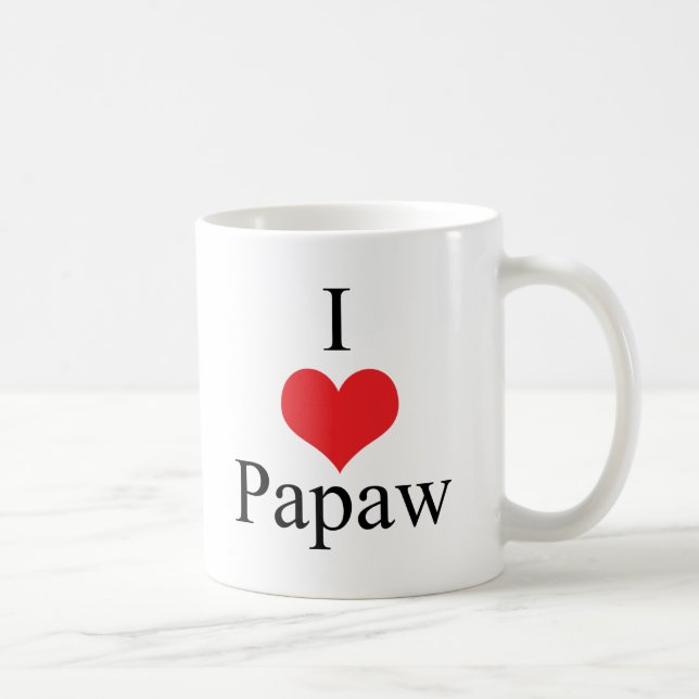 Taza De Café Amo el Papaw (del corazón) (Derecha)
