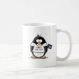 Taza De Café Amo el pingüino de Nueva York