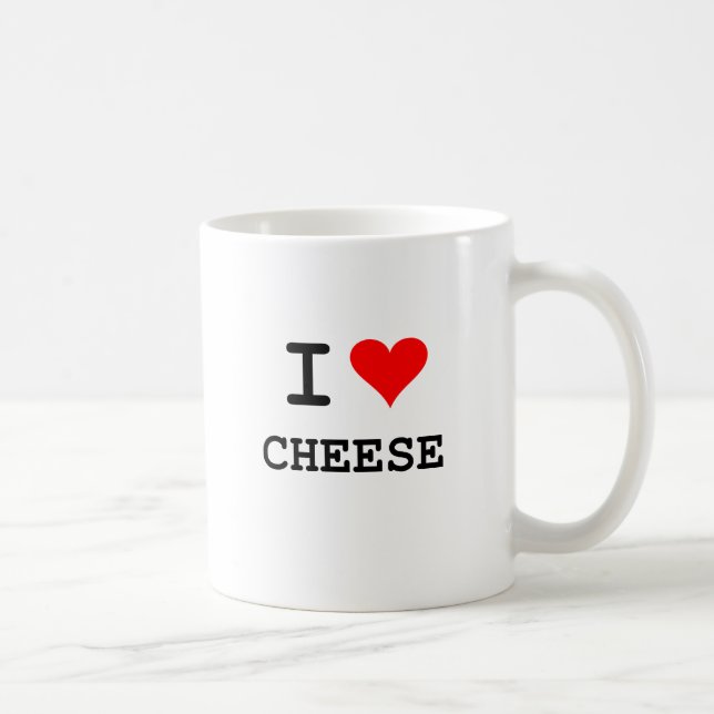 Taza De Café Amo el queso (las letras negras) (Derecha)