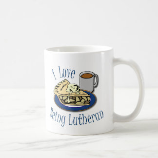 Taza De Café Amo el ser iglesia divertida del Lutheran