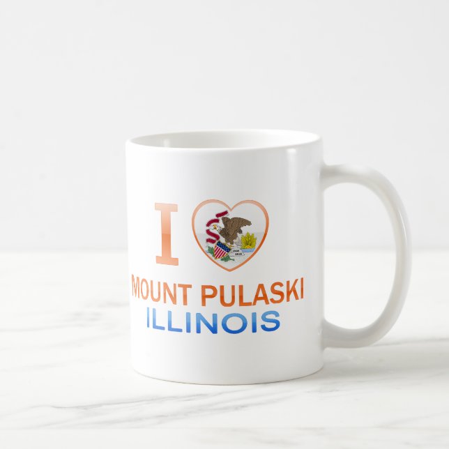 Taza De Café Amo el soporte Pulaski, IL (Derecha)