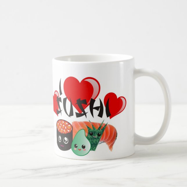 Taza De Café Amo el sushi (Derecha)
