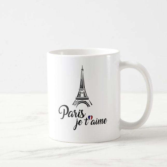 Taza De Café Amo el t'aime de París Je (Derecha)