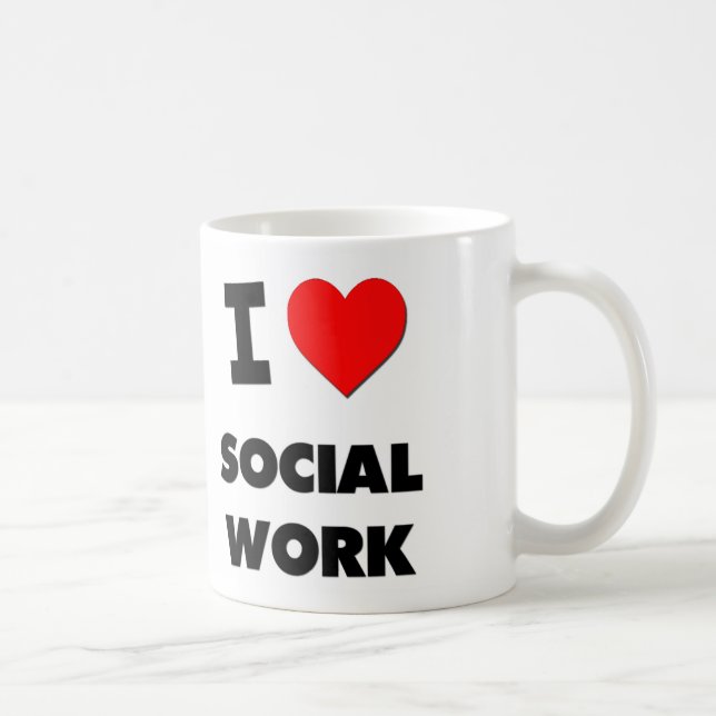 Taza De Café Amo el trabajo social (Derecha)