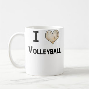 Taza De Café Amo el Voleibol Corazón Voleibol