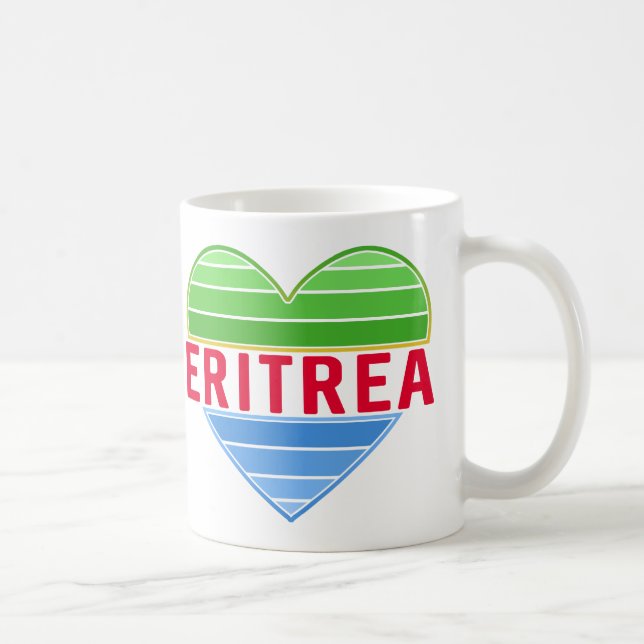 Taza De Café Amo Eritrea, corazón eritreo (Derecha)