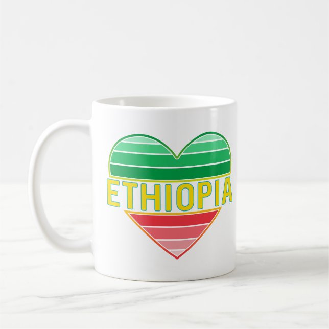 Taza De Café Amo Etiopía, corazón etíope (Izquierda)