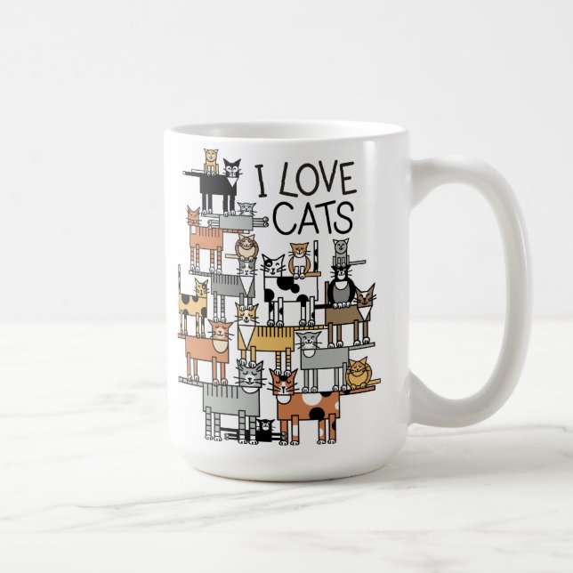 Taza De Café Amo gatos (Derecha)