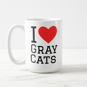 Taza De Café Amo gatos grises