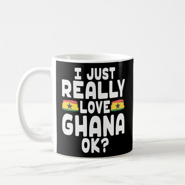 Taza De Café Amo Ghana de acuerdo - Bandera ghanesa (Izquierda)