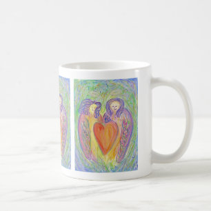 Taza De Café Amo Guardián del corazón Ángel arte café taza o co