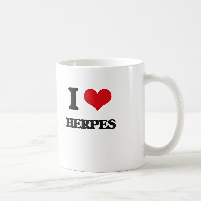 Taza De Café Amo herpes (Derecha)