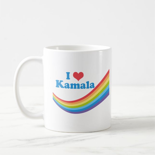 Taza De Café Amo Kamala, Elección Cuidada en Arcoiris Larga Man (Izquierda)