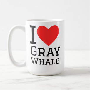 Taza De Café Amo la ballena gris