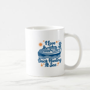Taza De Café Amo la caza de patos en el crucero por mar Pato de